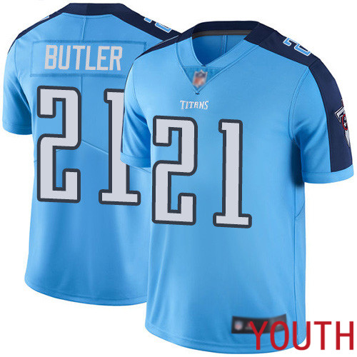 Tennessee Titans Limited Light Blue Youth Malcolm Butler Jersey NFL Football 21 Rush Vapor Untouchable